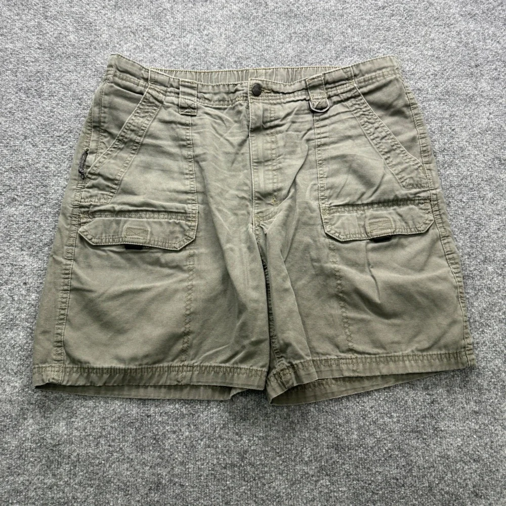 Wrangler Authentic Issue Cargo Shorts Mens 38 Olive Green Canvas Workwear